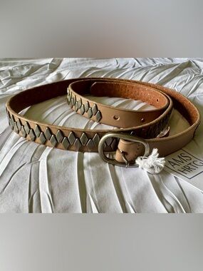Amsterdam Heritage Belt With Brushed Silver Diamond Studs, New With Tags
